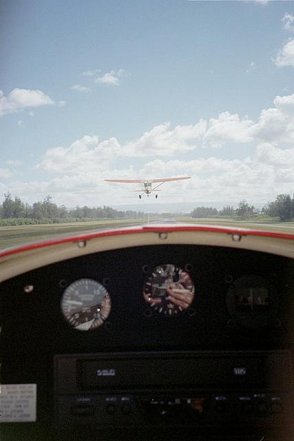 in glider during takeoff