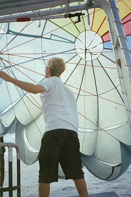 setting up the parasail