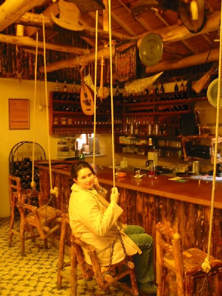 Anastasia in a bar