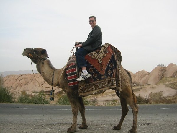 Konstantin riding a camel