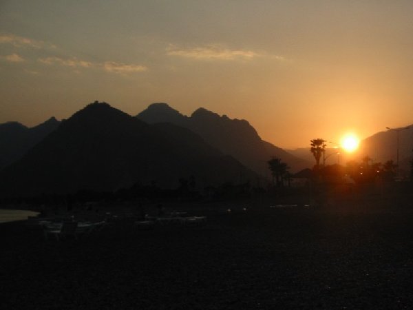 sunset over Mediterranean sea