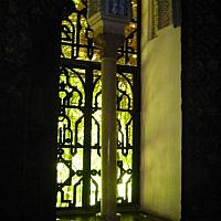 green light through window in palace