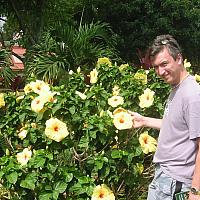 konstantin checking out flowers