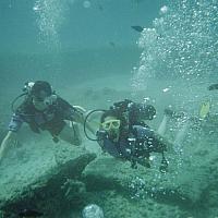 swimming under the water