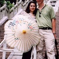 Anastasia with umbrella and I