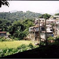 Typical HK village with backyard fields