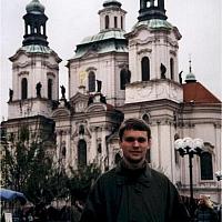 Denis before a church