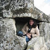Anastasia checks out the insides of the tomb