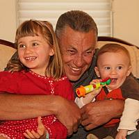 Nikita grandpa and Ellie laughing