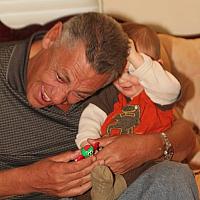 Nikita pulling grandpa hair