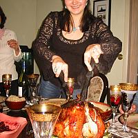 nastya carving turkey